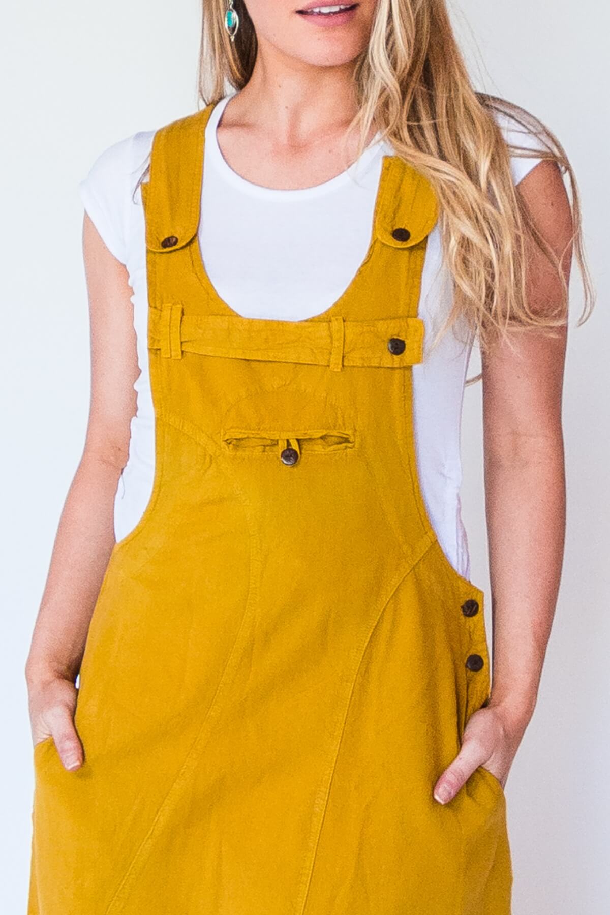 Surya Ethical Cotton Dungaree Dress - adjustable length straps