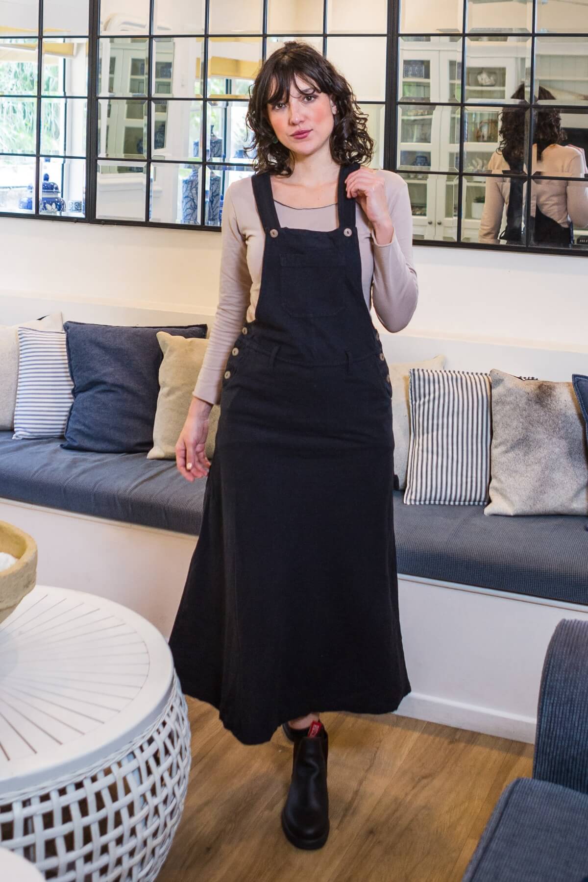 Surya Ethical Cotton Overall Maxi Dress - adjustable shoulder strap length