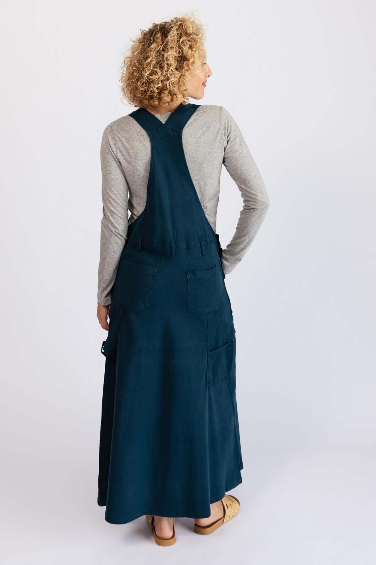 Surya Ethical Cotton Overall Maxi Dress | rear view
