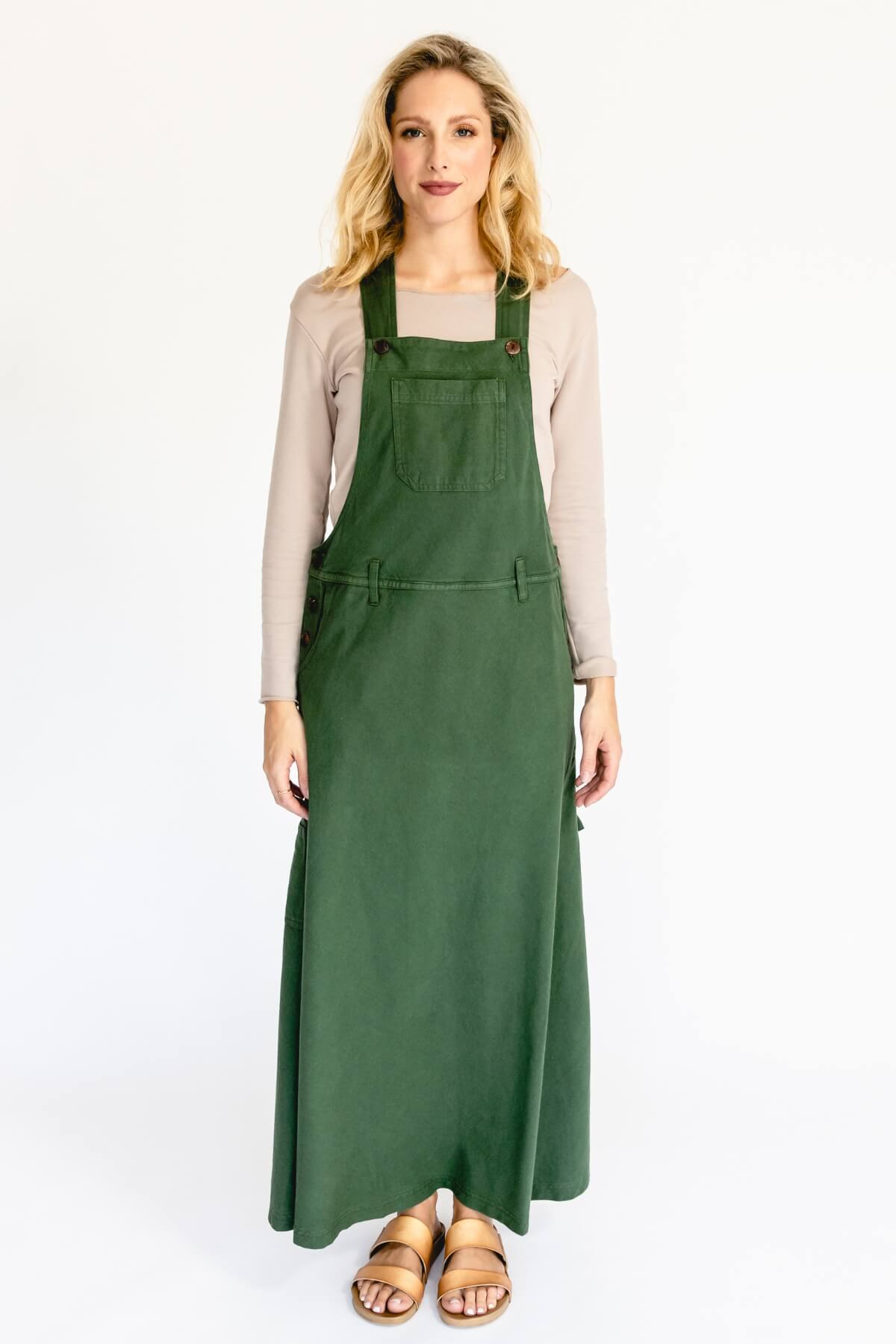 Surya Ethical Cotton Overall Maxi Dress - adjustable length