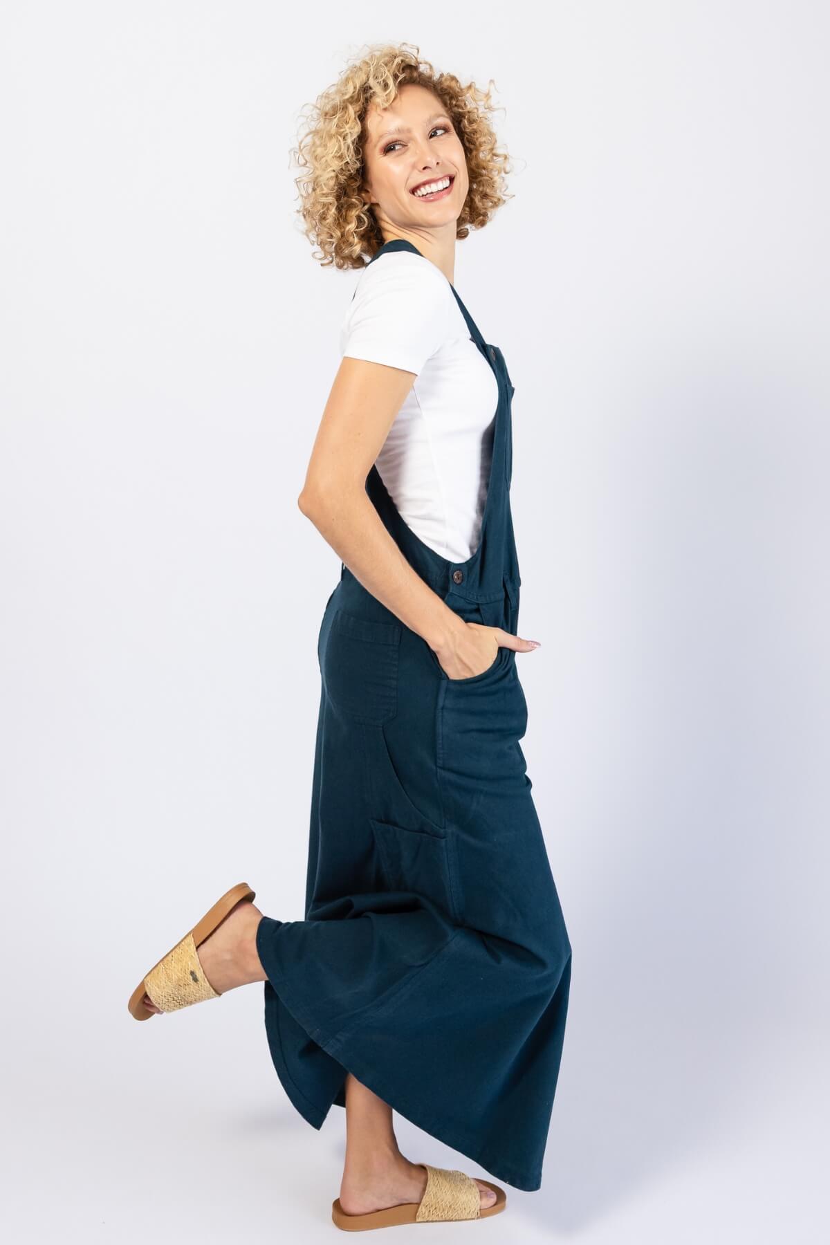 Surya Cotton Overall Maxi Dress | right side view