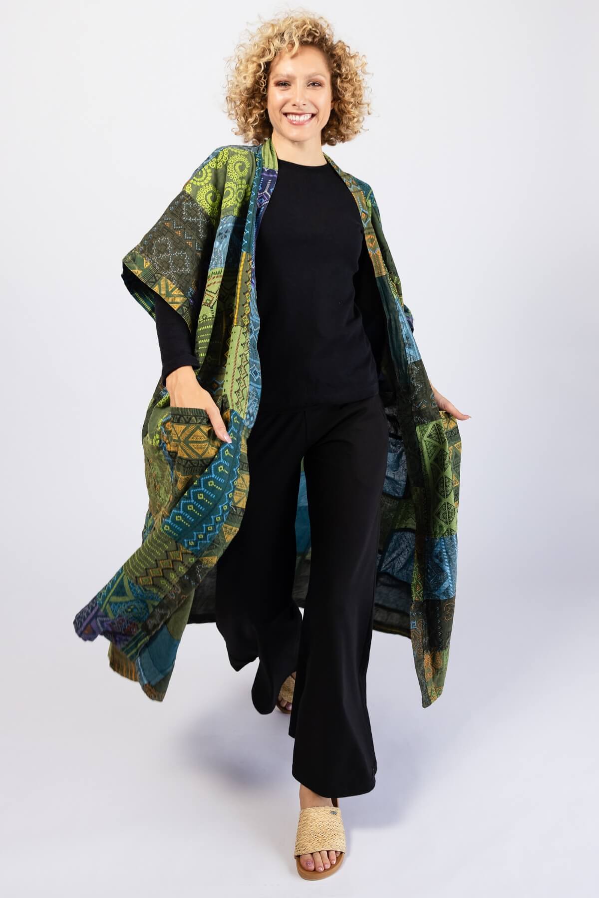 Surya Cotton Patch Duster Jacket - perfect layering piece