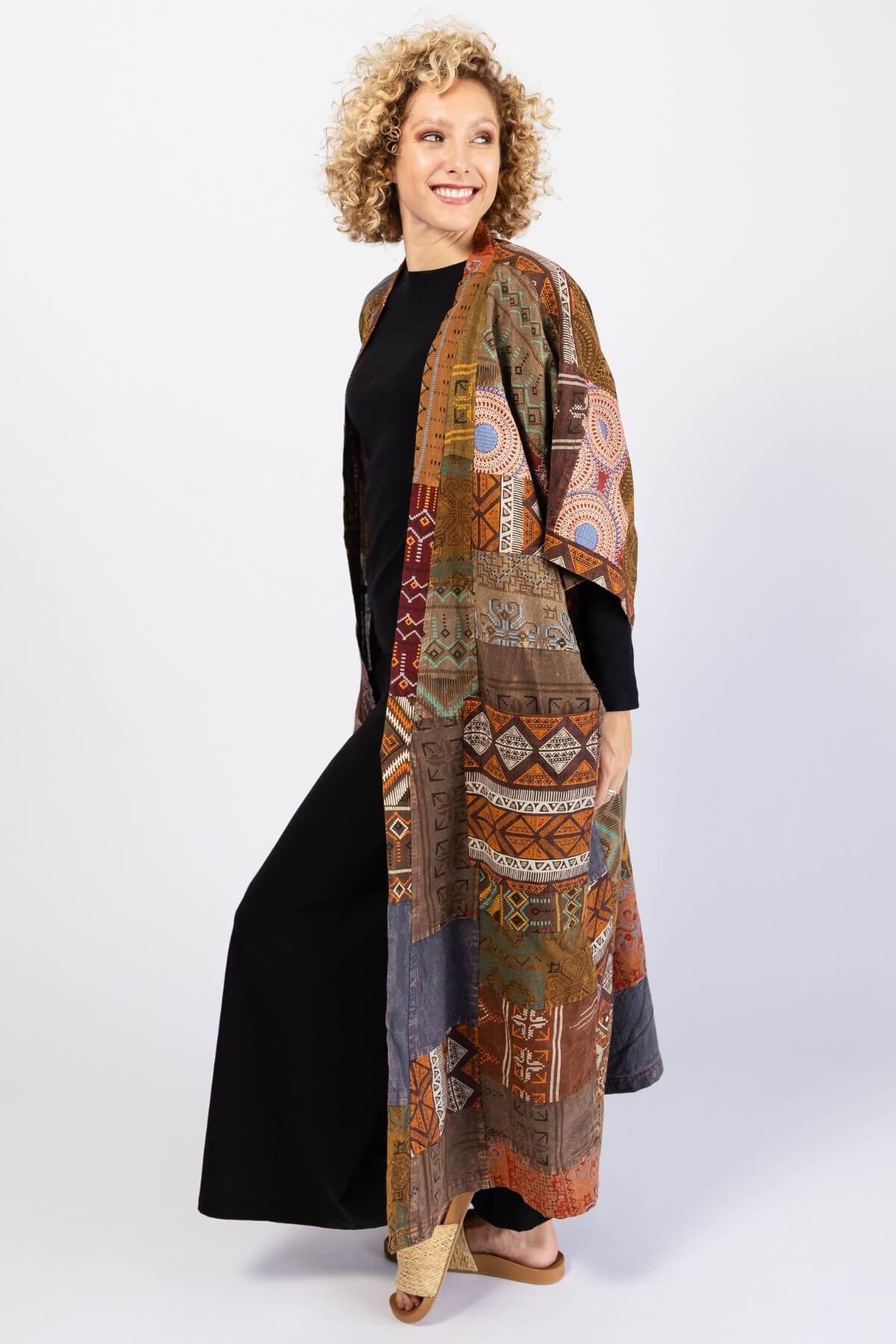 Surya Cotton Patch Asher Duster Jacket -left side view