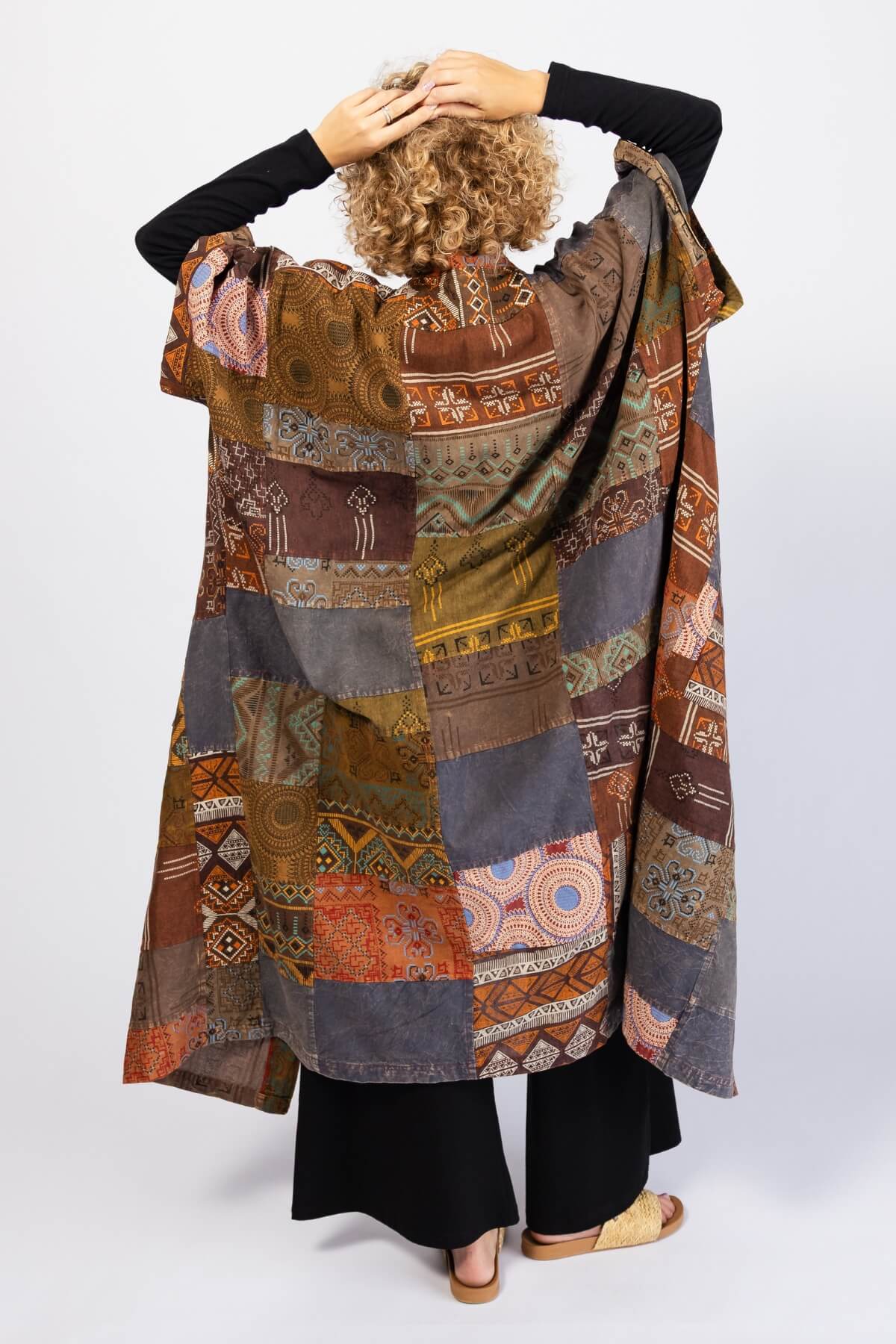 Surya Cotton Patch Asher Duster Jacket -rear view