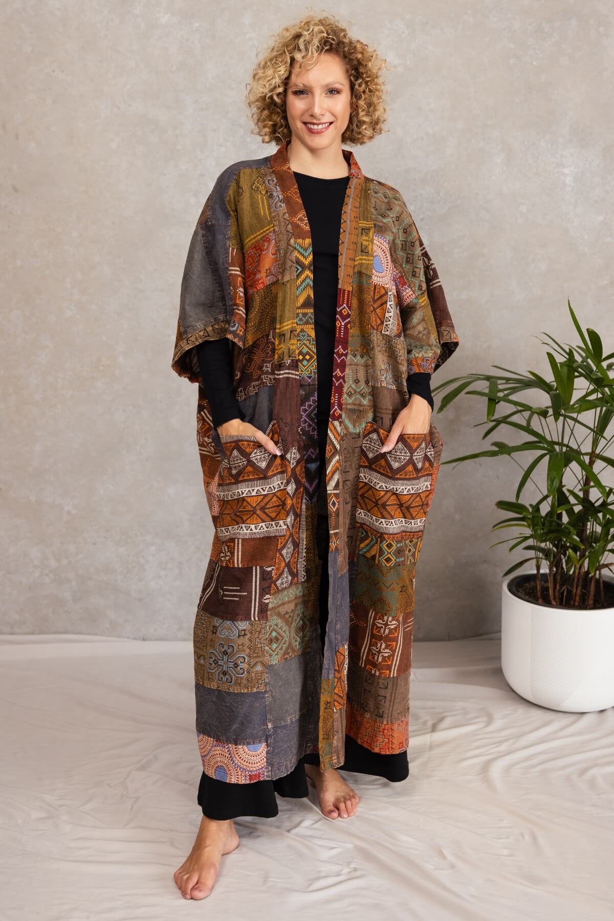 Surya Cotton Patch Asher Duster Jacket -large deep pockets