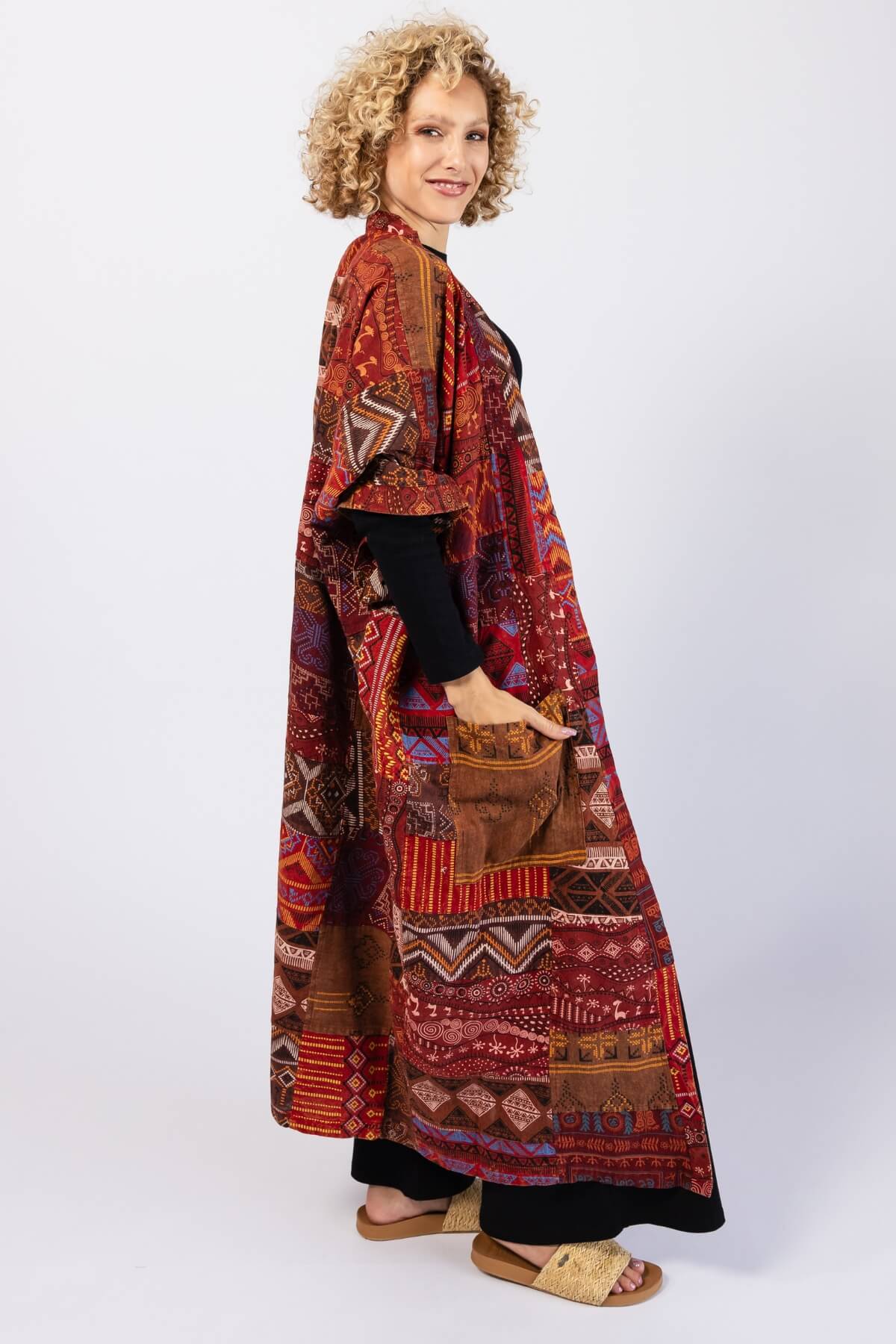 Surya Cotton Patch Duster Jacket - right side view