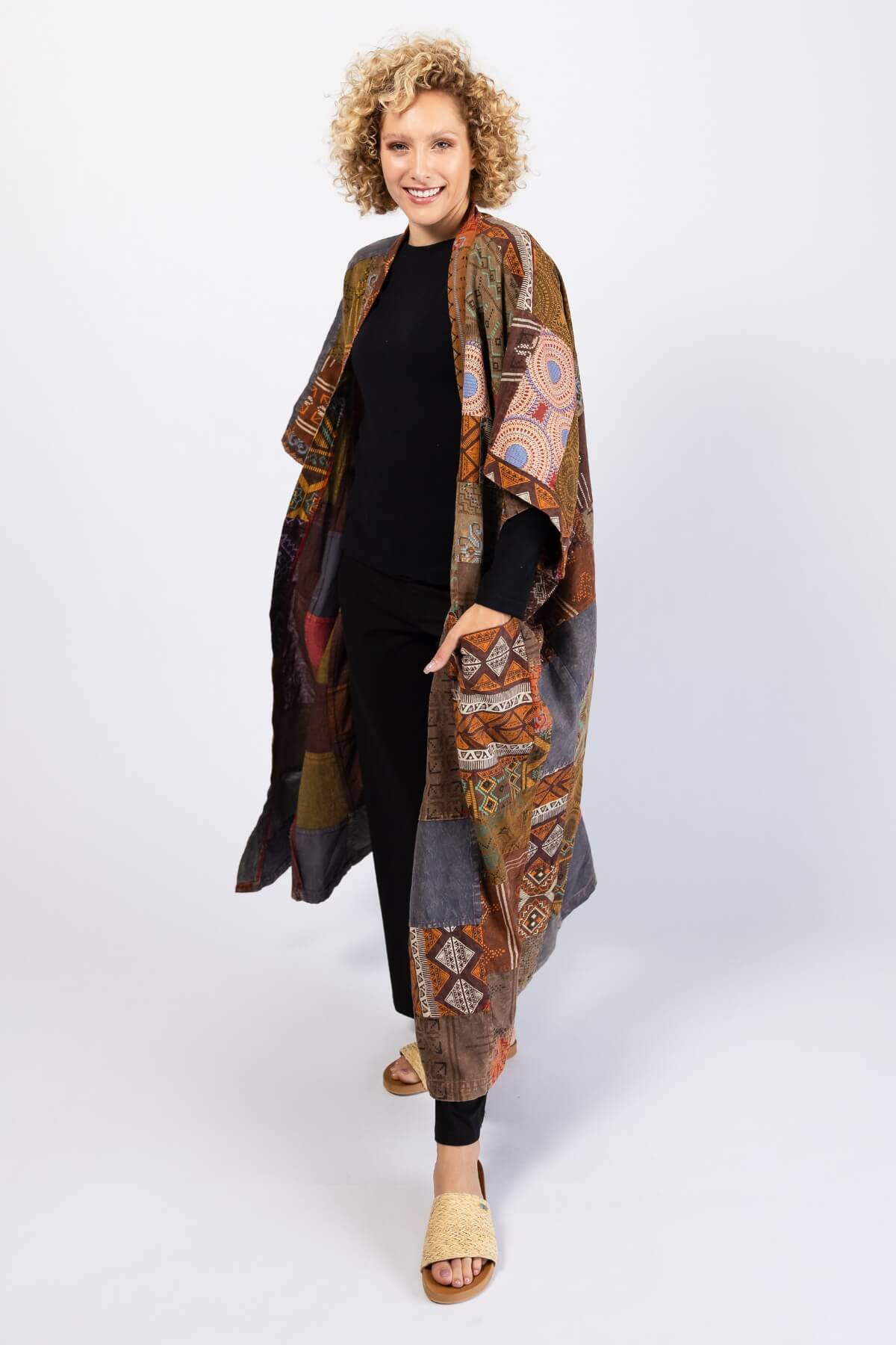 Surya Cotton Patch Asher Duster Jacket -seven eights length