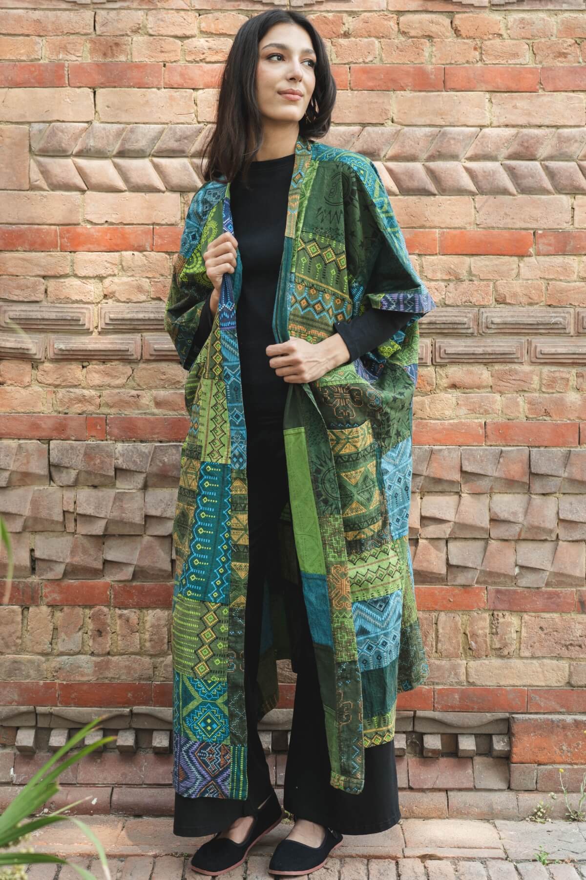 Surya Cotton Patch Duster Jacket - open style jacket