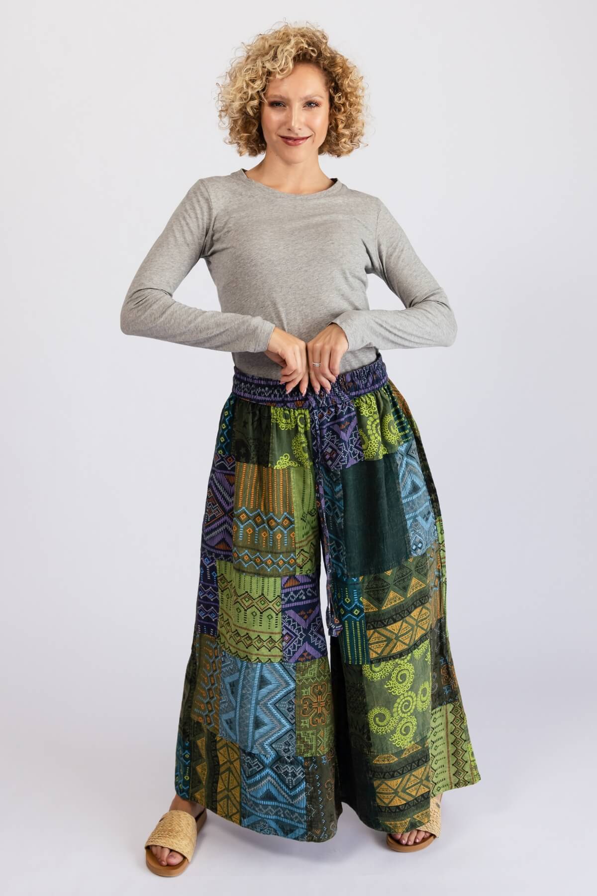 Surya Ethical Cotton Asher Patch Pants - comfortable elastic waistband