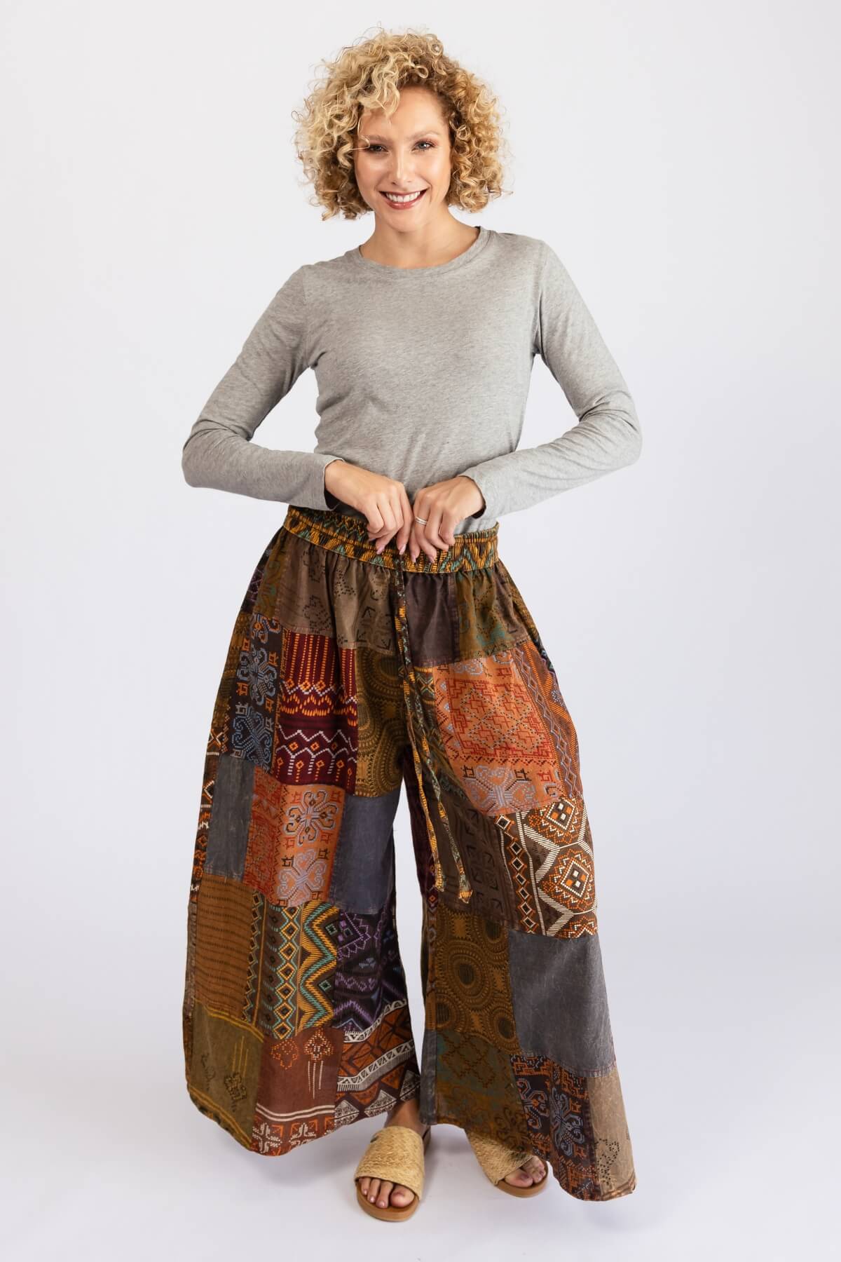 Surya Ethical Cotton Asher Patch Pants - comfortable elastic waistband
