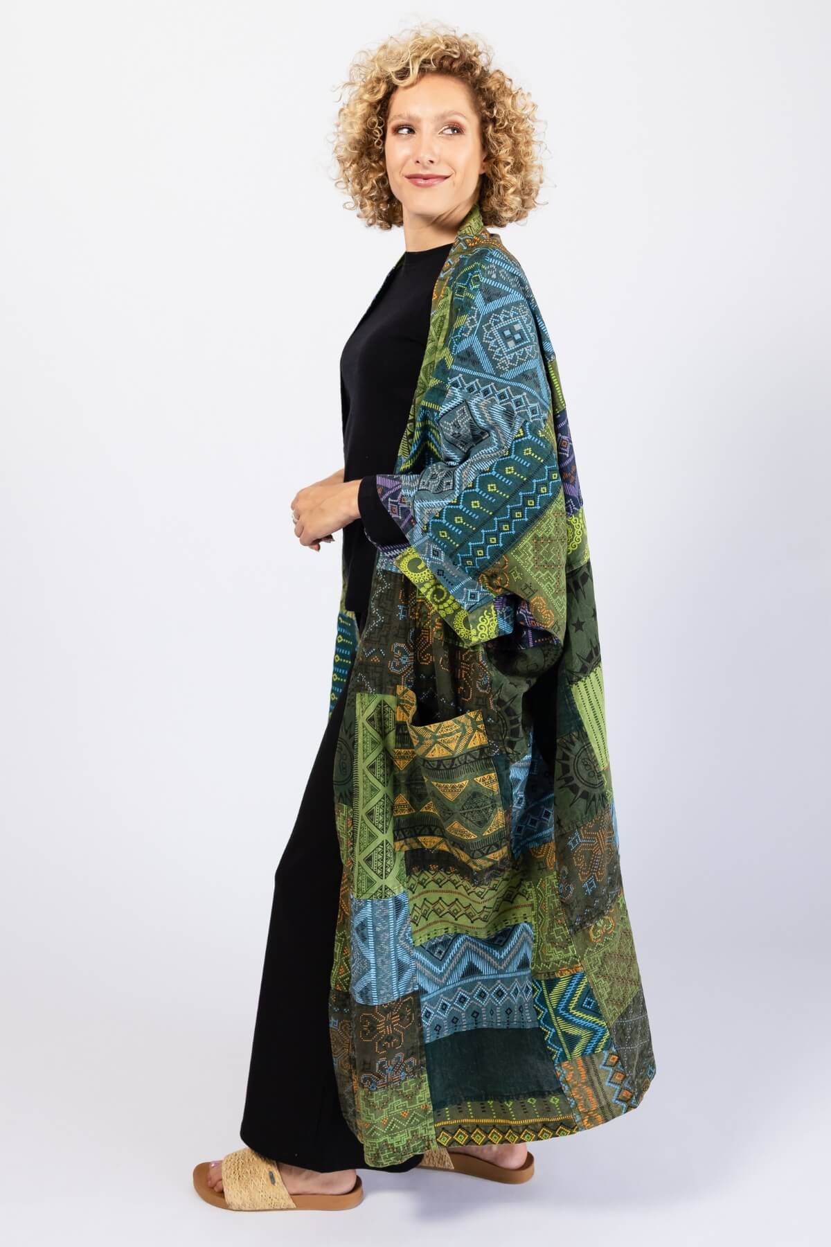 Surya Cotton Patch Duster Jacket - generous sizing