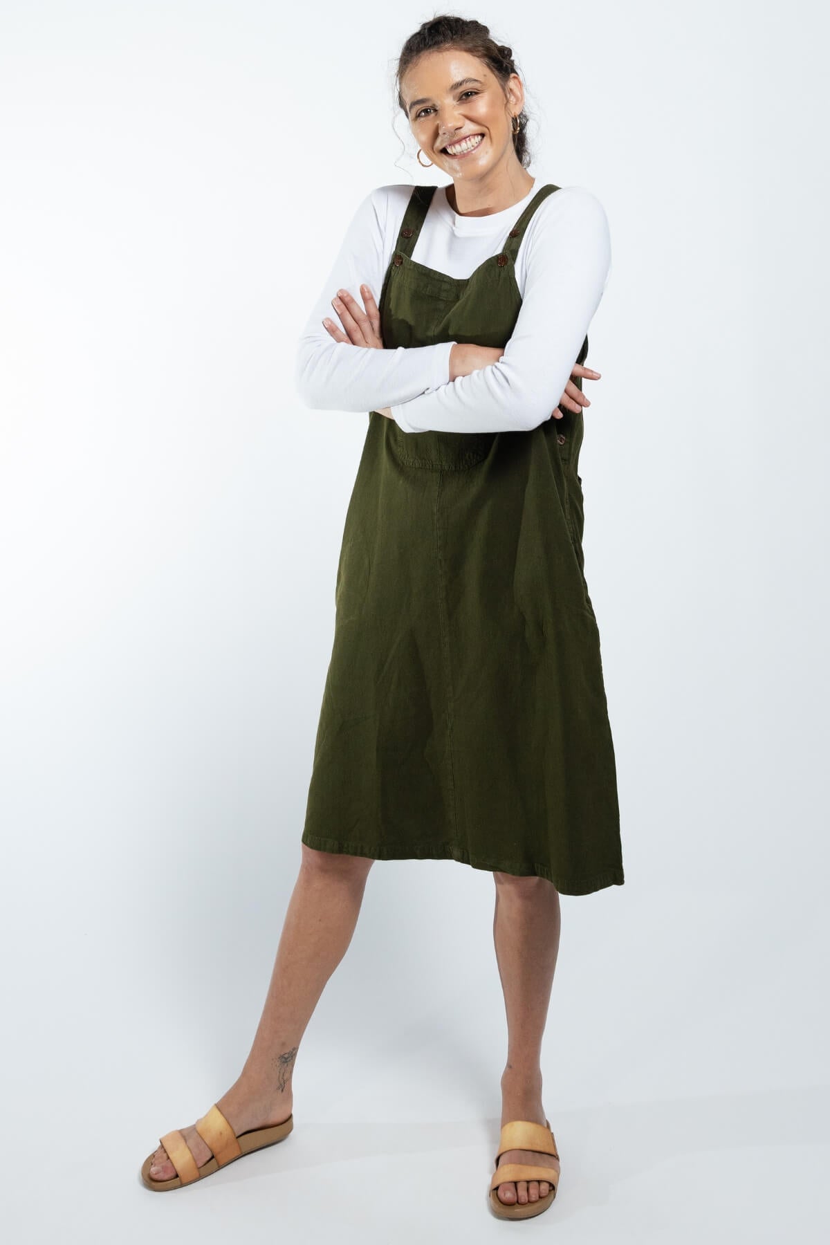 Surya Ethical Cotton 'Ayla' Pinafore made in Nepal - adjustable length