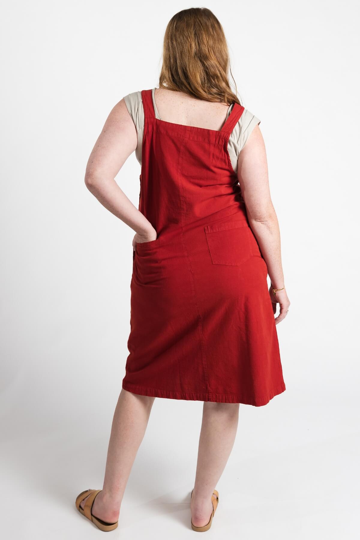 Surya Ethical Cotton 'Ayla' Pinafore made in Nepal - rear view