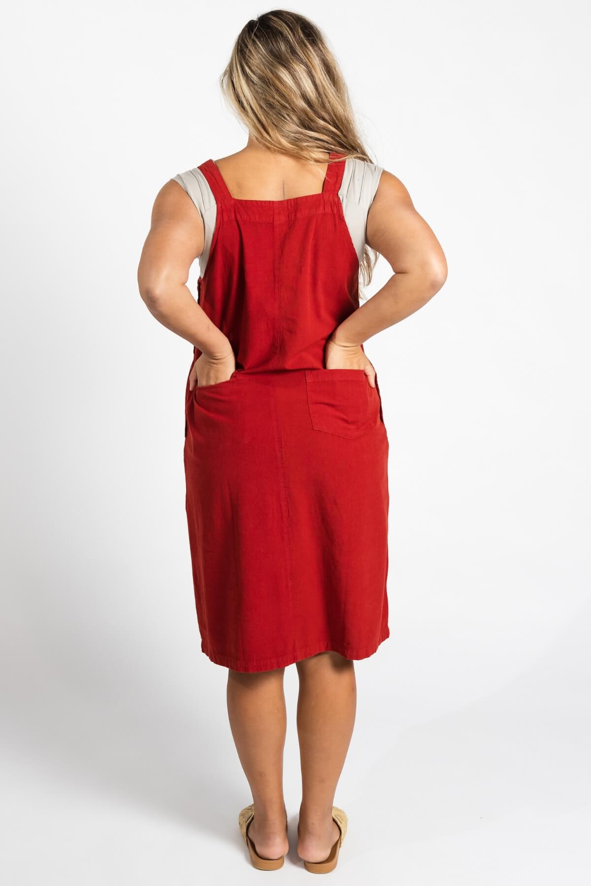 Surya Ethical Cotton 'Ayla' Pinafore made in Nepal - loads of pockets