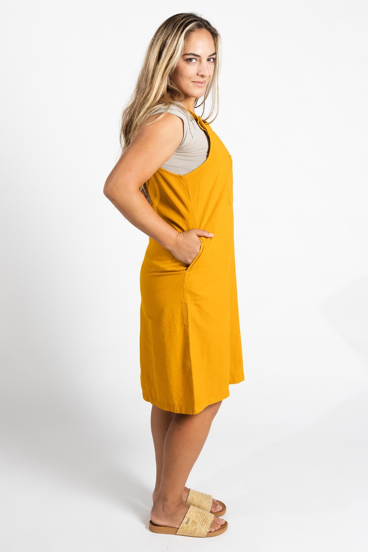 Surya Ethical Cotton 'Ayla' Pinafore made in Nepal - right hand side