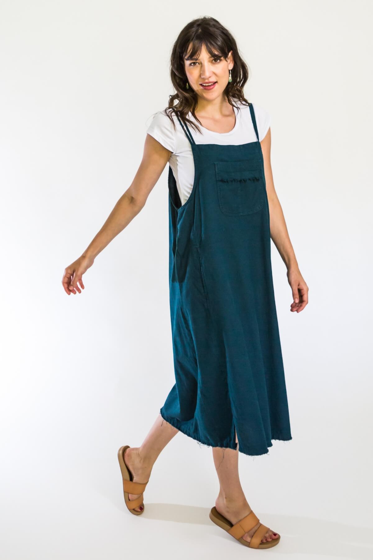 Surya Ethical Cotton 'Sirena' Pinafore from Nepal - generous sizing