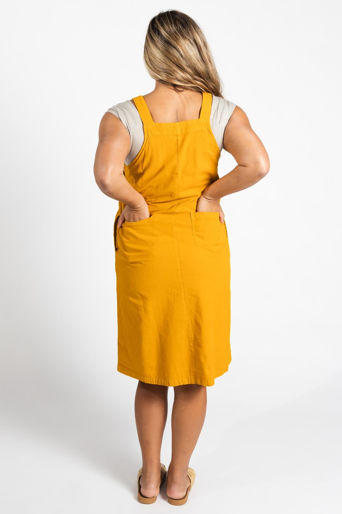 Surya Ethical Cotton 'Ayla' Pinafore made in Nepal - rear view