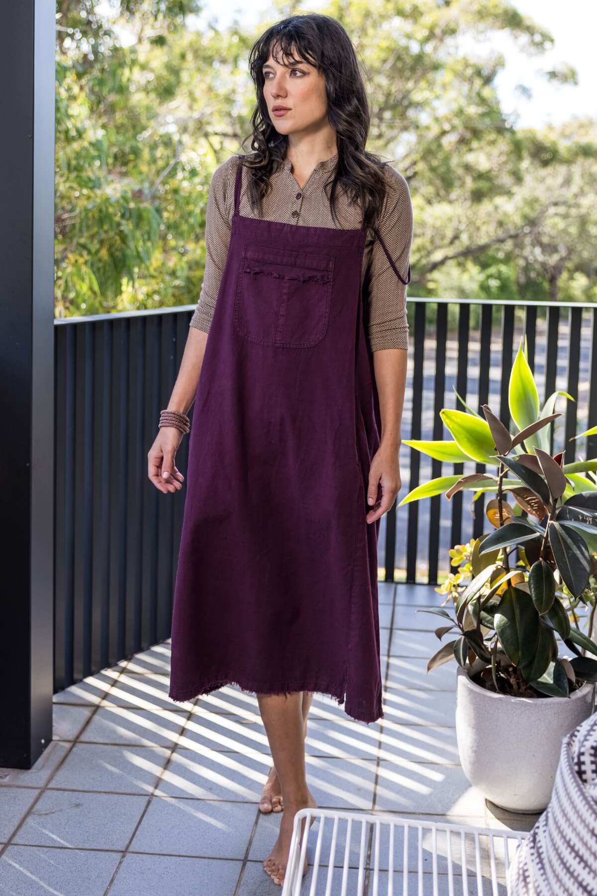 Surya cotton pinafore | Ethically made in Nepal