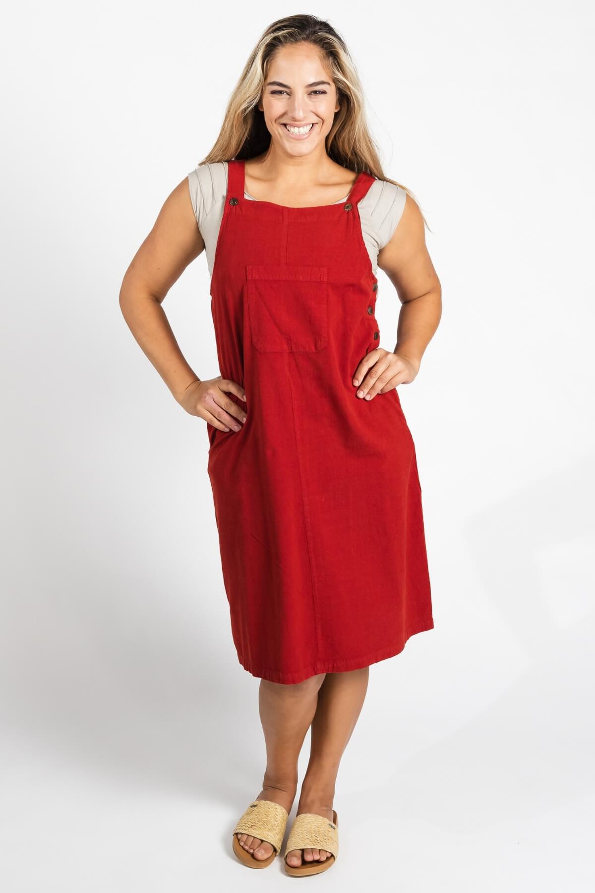 Surya Ethical Cotton 'Ayla' Pinafore made in Nepal - adjustable length