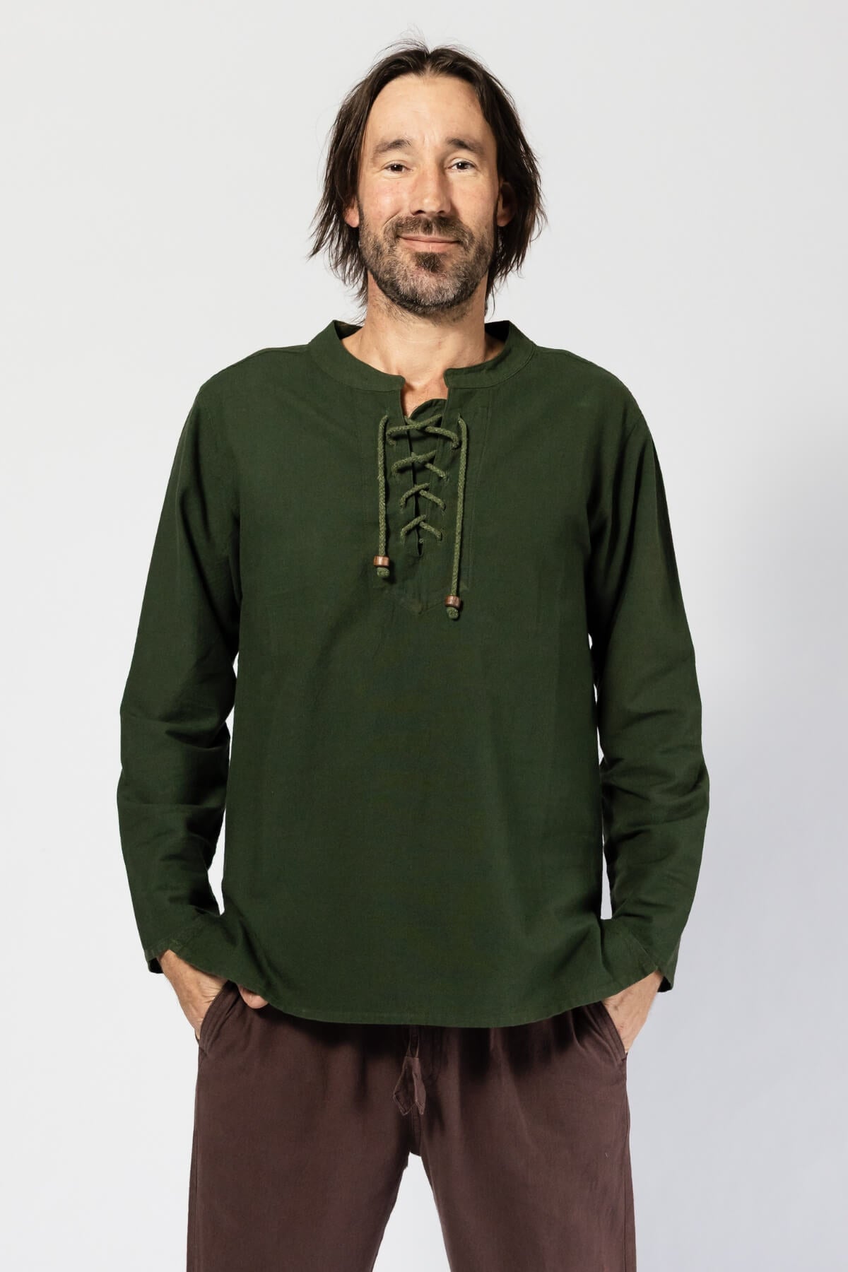 Surya Long Sleeve Cotton Shirt for Men - Green