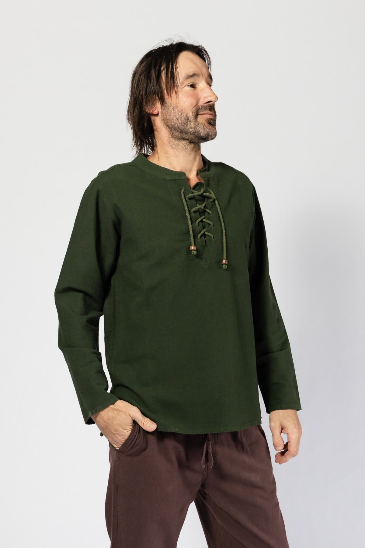 Surya Long Sleeve Cotton Shirt for Men - right side view