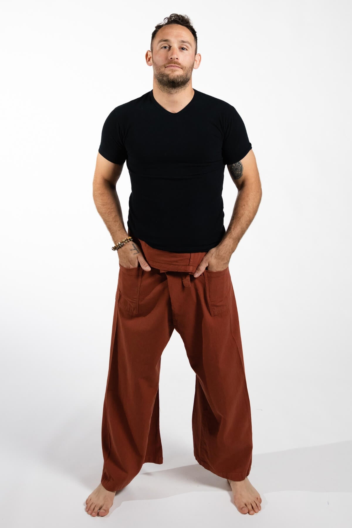 Surya Thai Fisherman Pants for Men - Rust