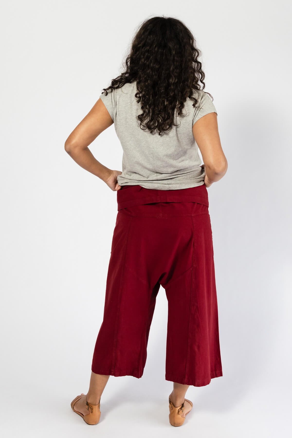 Surya Cotton Thai Fisherman Shorts for Women - rear view