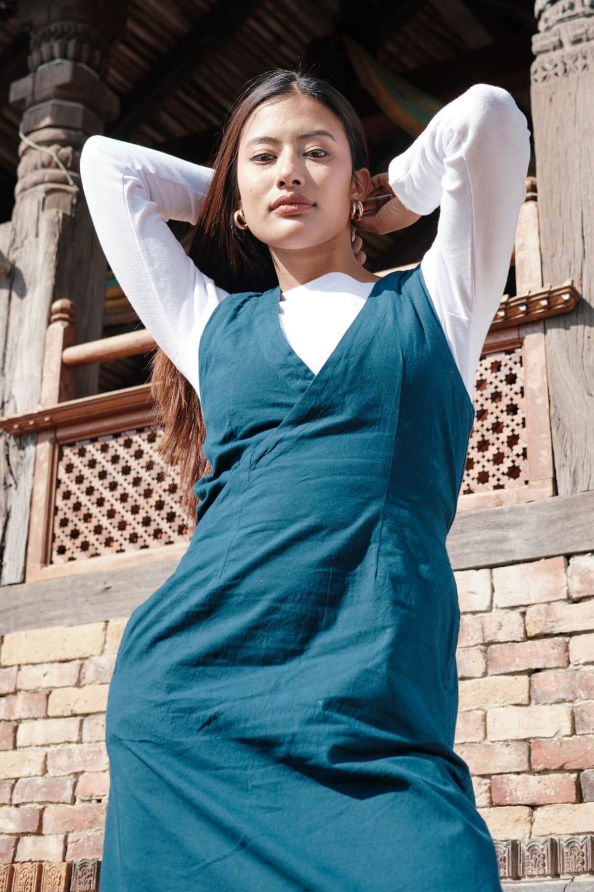 Surya Tibetan Wrap Dress - false wrap style dress