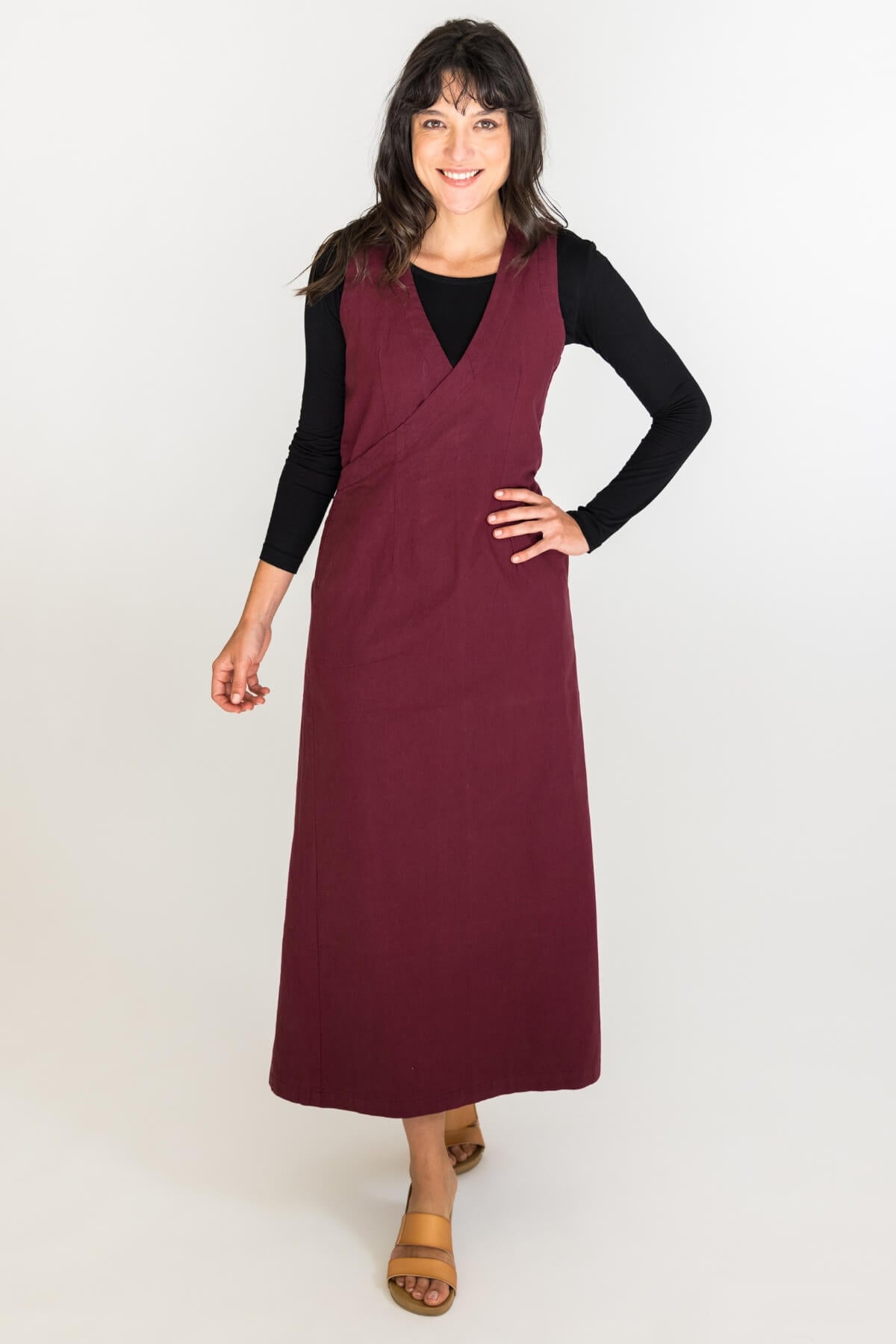Surya Tibetan Chuba Dress - Wine colour
