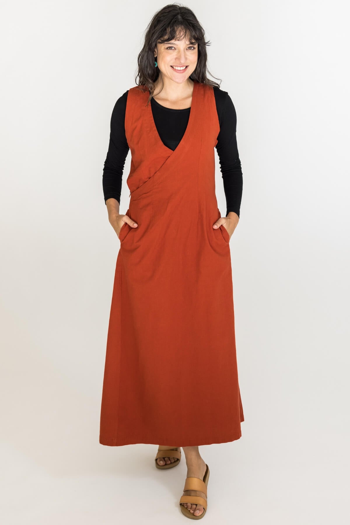 Surya Tibetan Chuba Dress - Rust colour