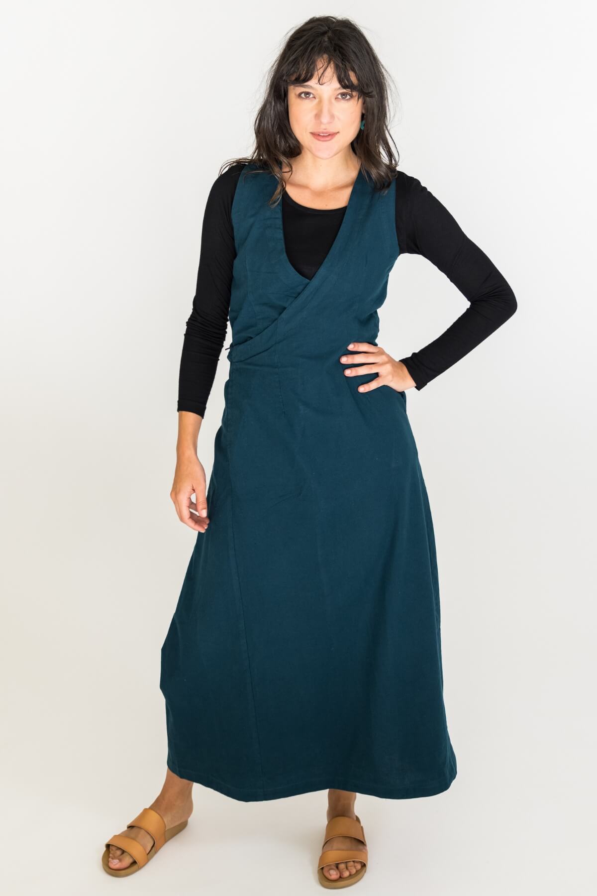 Surya Tibetan Wrap Dress - flattering V neckline