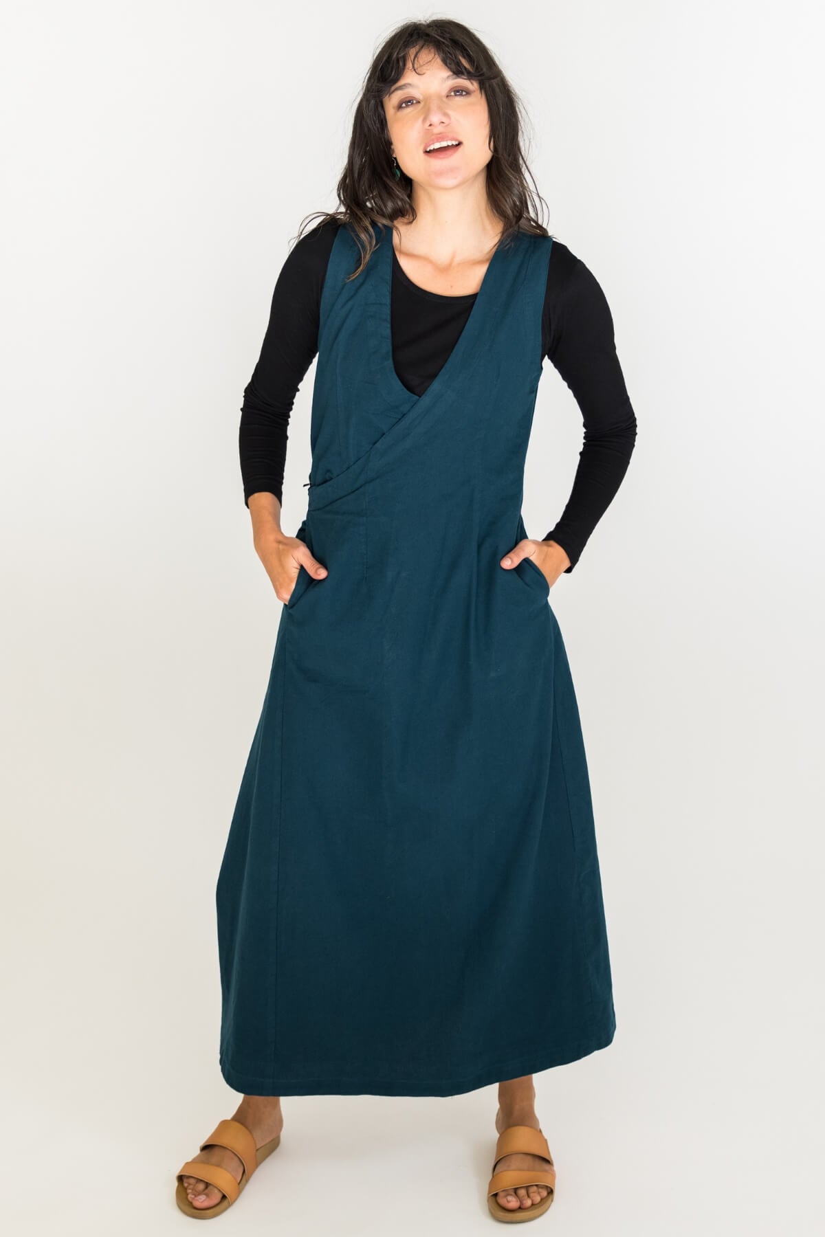 Surya Tibetan Wrap Dress - features two hip pockets