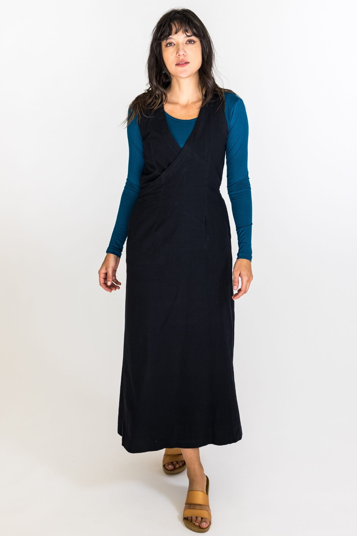 Surya Tibetan Wrap Dress - Black colour