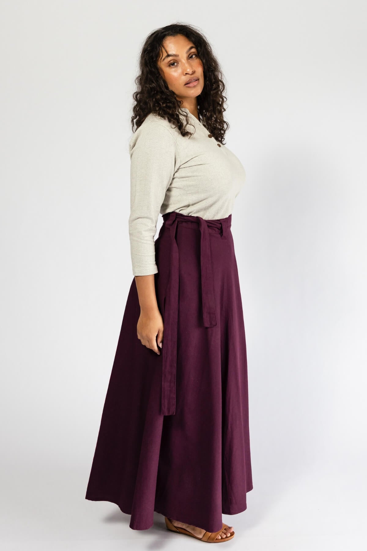 Surya Cotton Wrap Skirt for Women - right side view