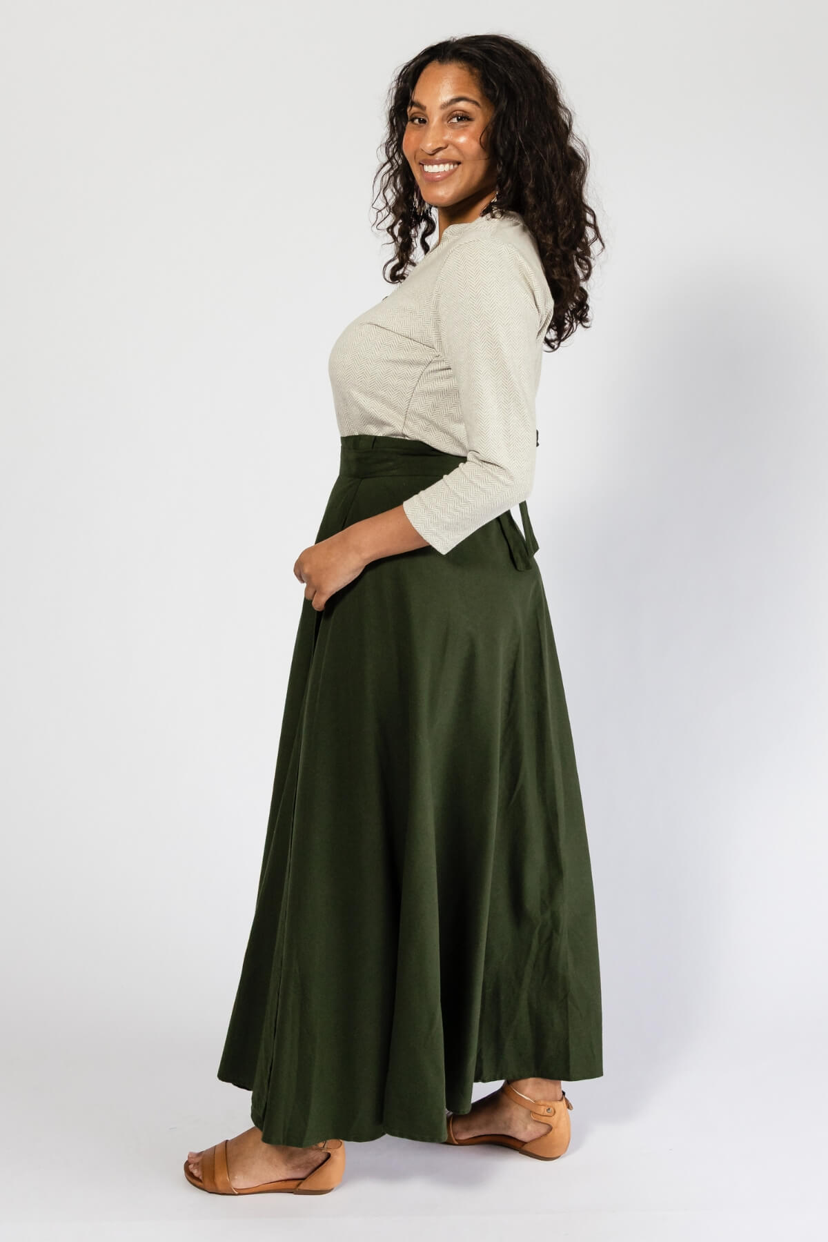 Surya Ethical Cotton Wrap Skirt - left side view