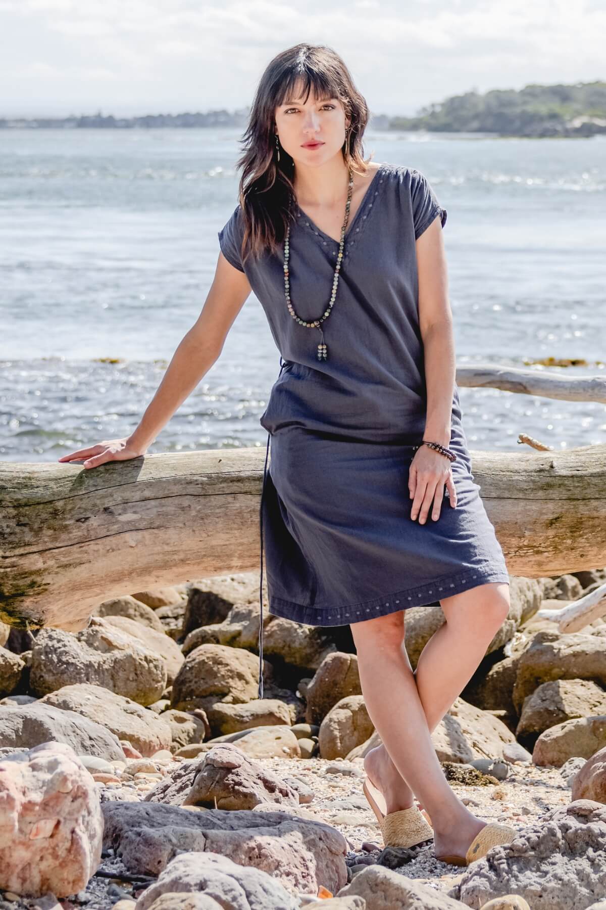 Surya Ethical Cotton 'Aurora' Dress - tie at waist