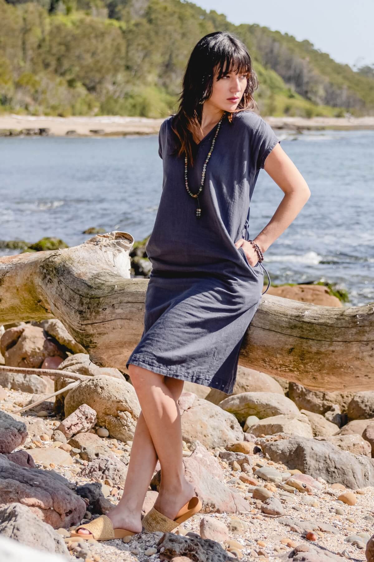 Surya Ethical Cotton 'Aurora' Dress - dusty grey