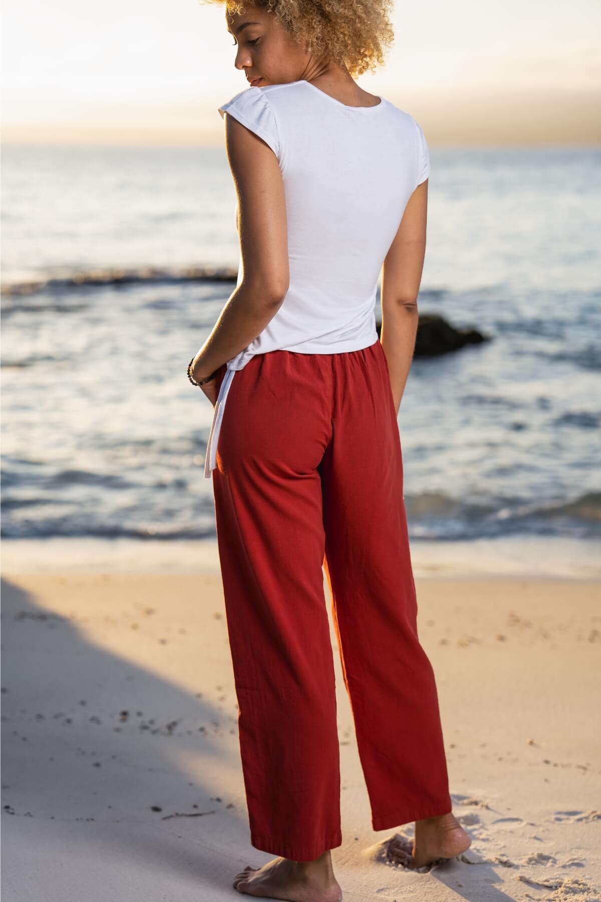 Surya Ethical Cotton Loose Pants from Nepal - rear view