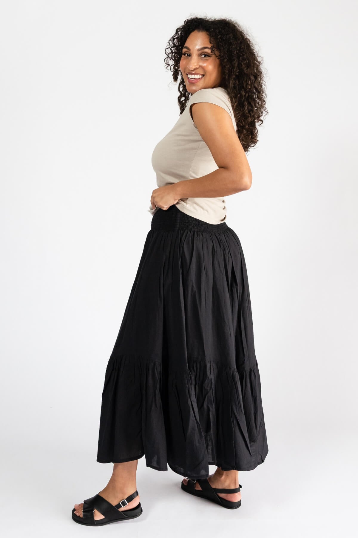 Surya Cambric Cotton Skirt for Women - left side view