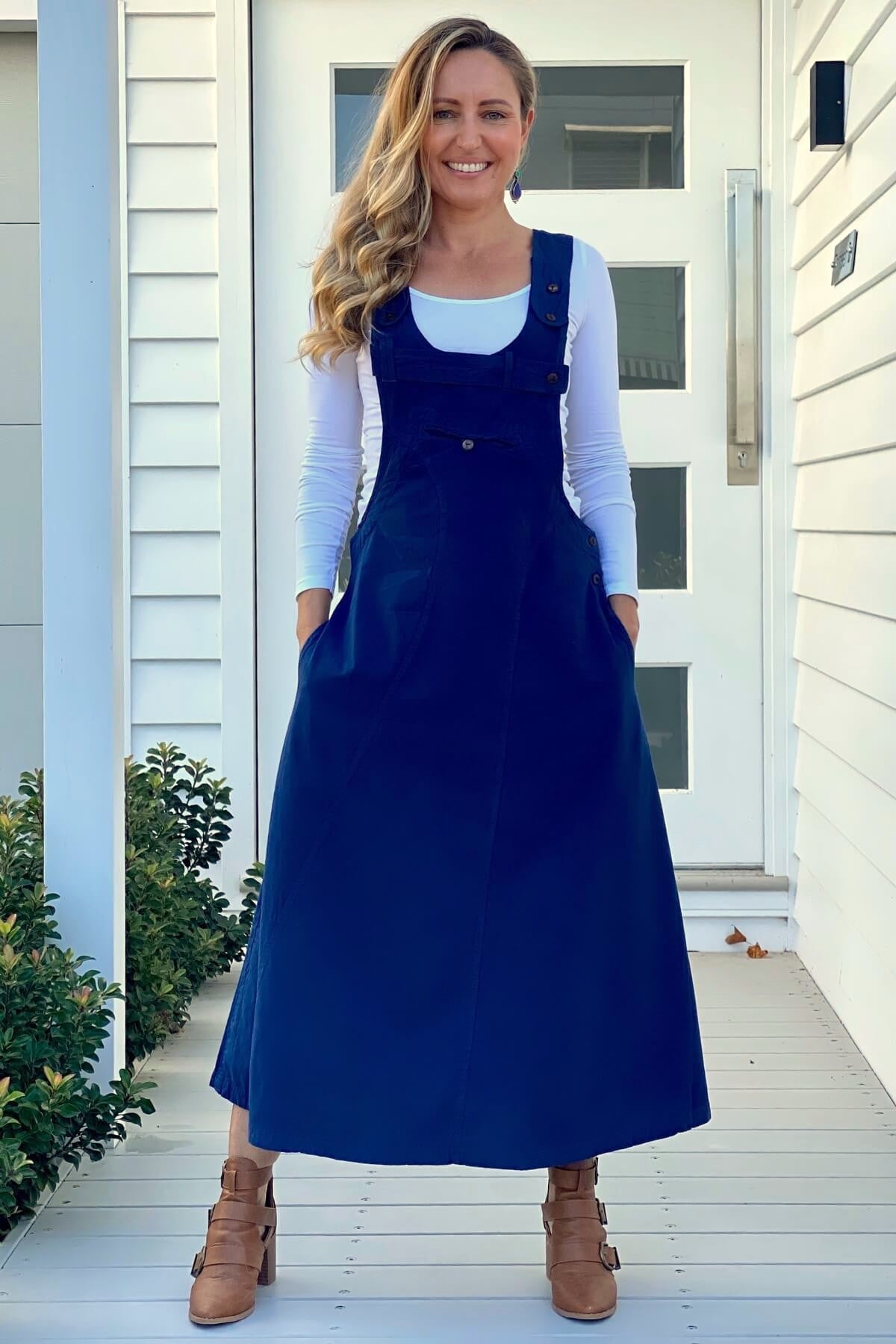 Surya Cotton Dungaree Dress - Ethically made in Nepal