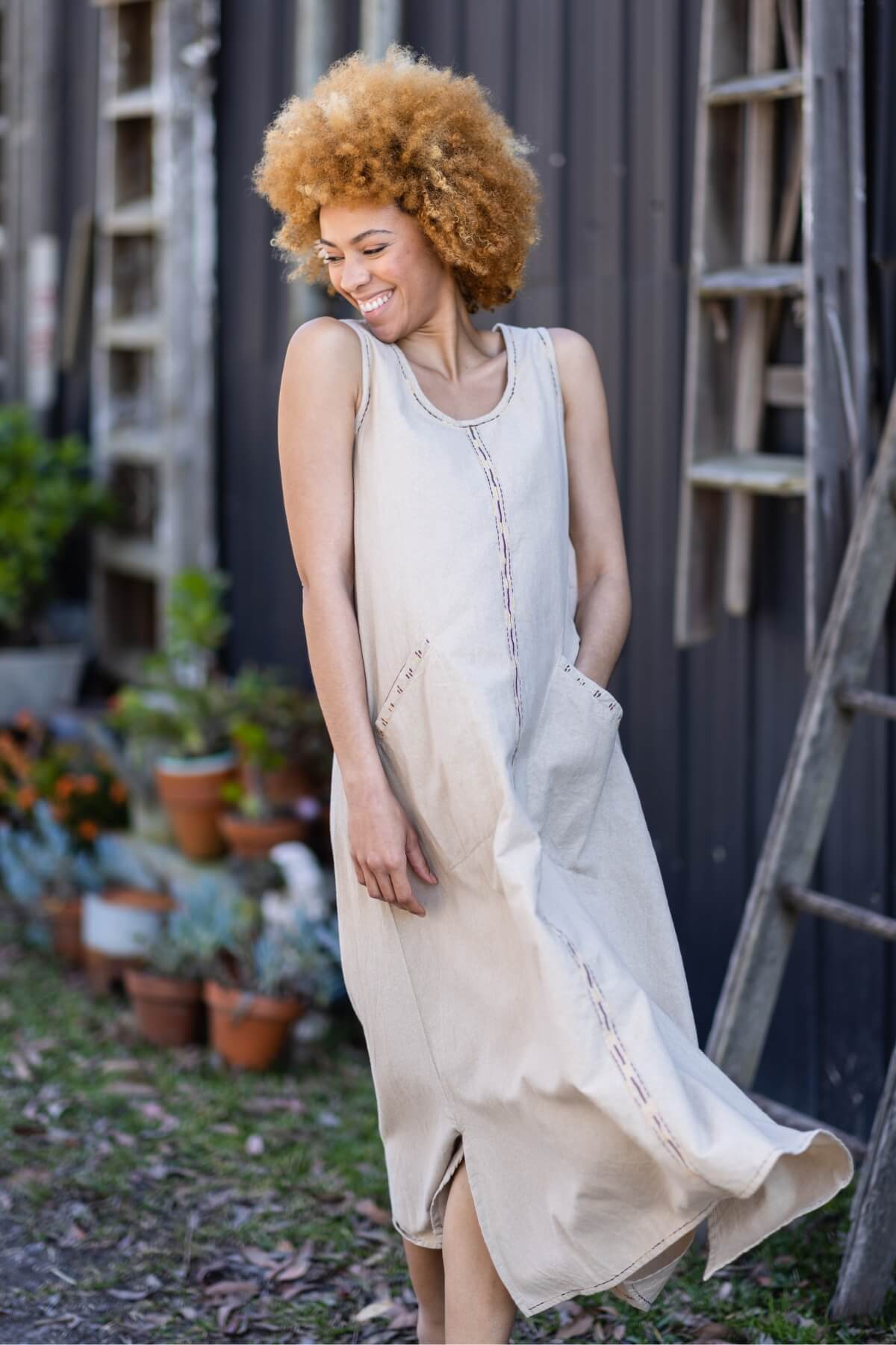 Surya Embroidered Cotton 'Calliope' Dress - beautifully woven cotton