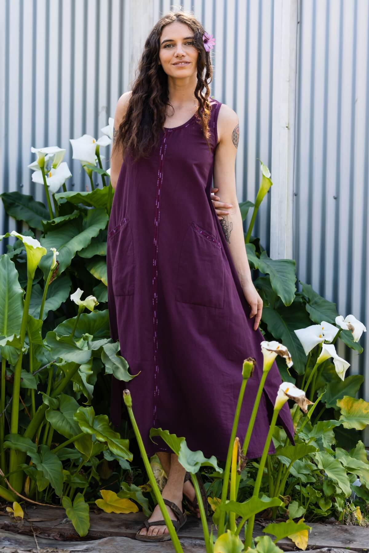 Surya Embroidered Cotton 'Calliope' Dress - Ethically made in Nepal