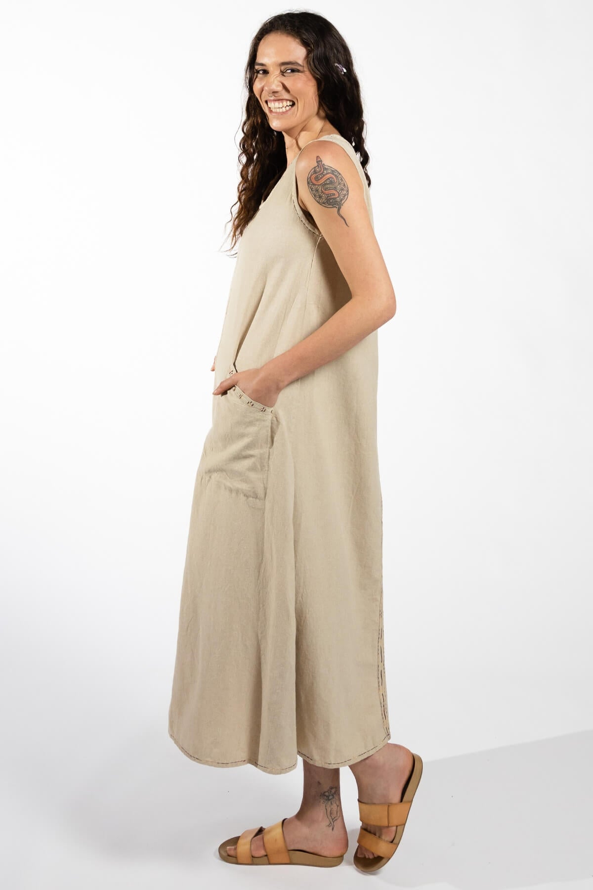 Surya Embroidered Cotton 'Calliope' Dress - left side view