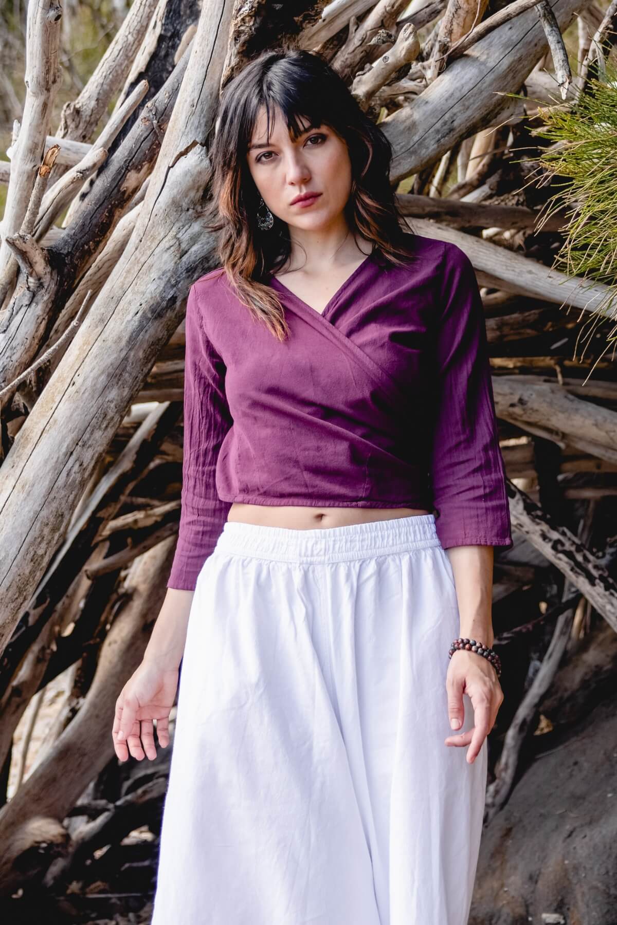 Ethical Cotton Palazzo Pants for women - White