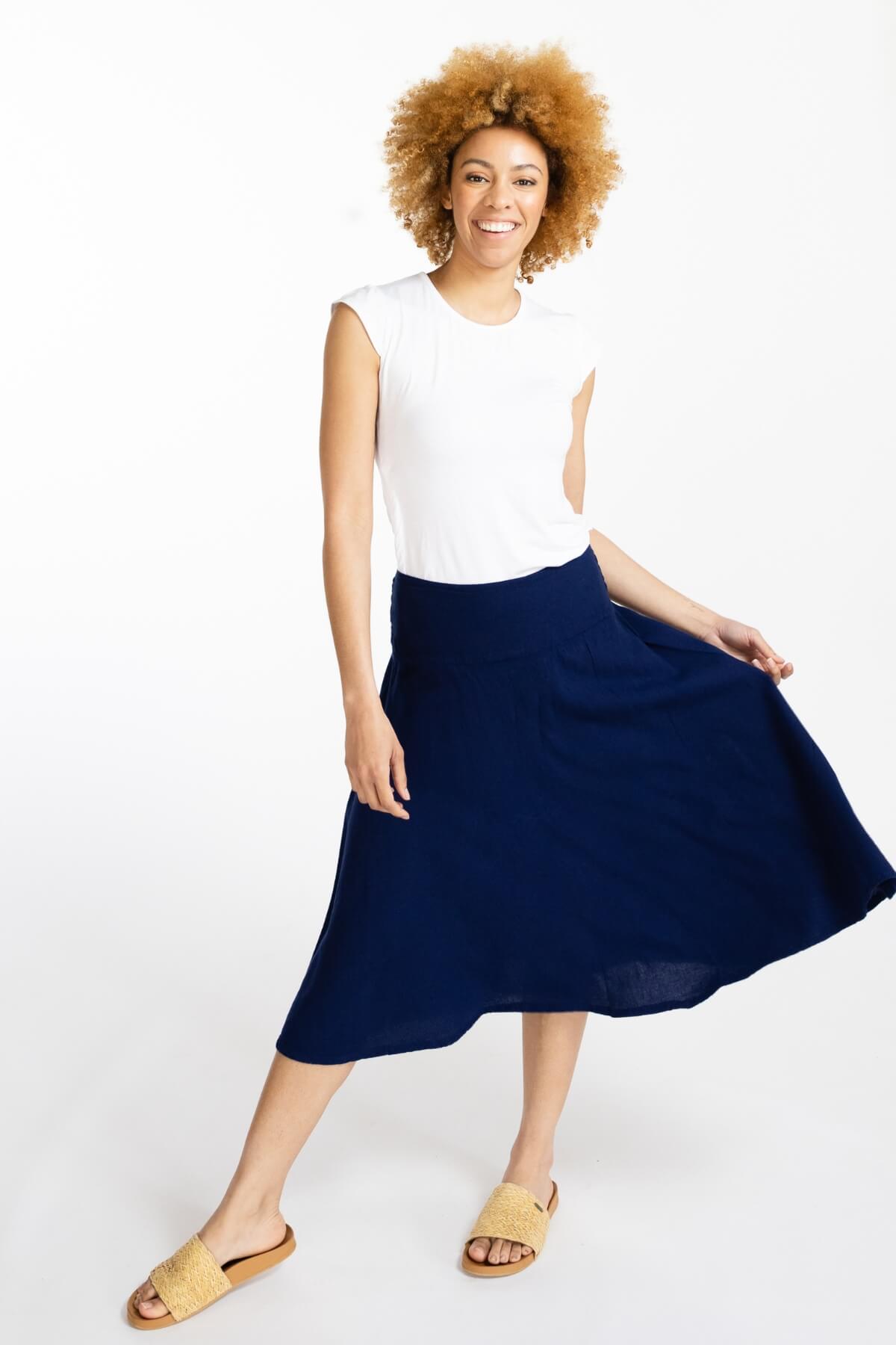 Surya Ethical Skirt made in Nepal - Dark Blue