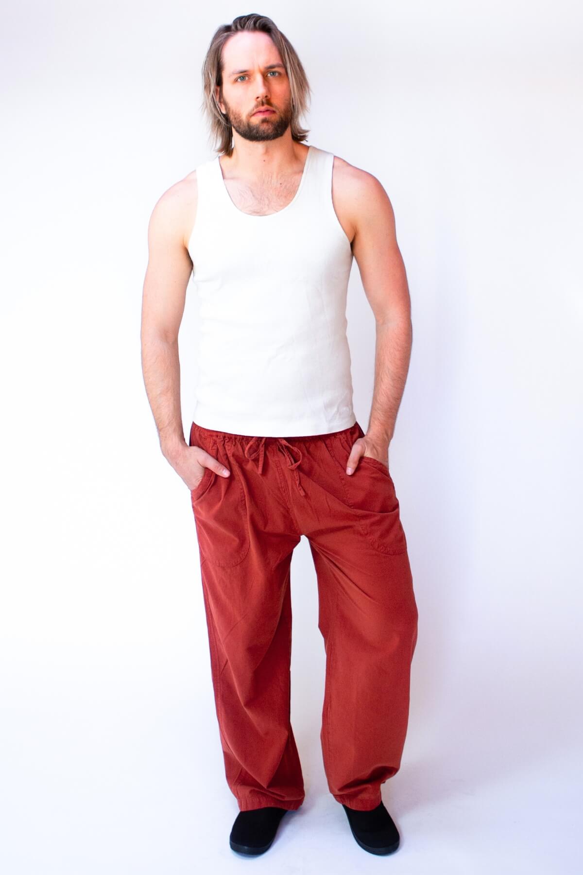 Surya Cotton Everyday Pants for Men - comfortable elastic stretch waistband