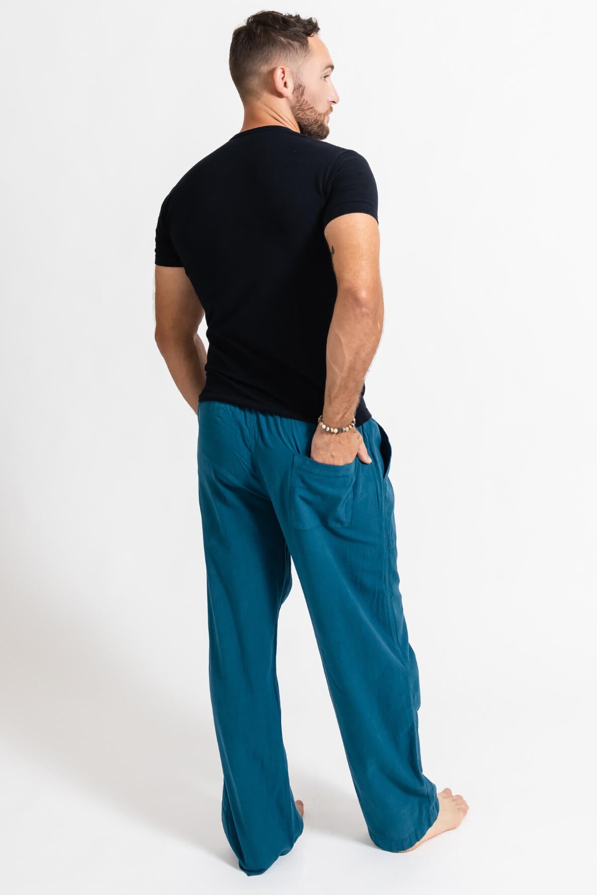 Surya Cotton Everyday Pants for Men from Nepal - rear view