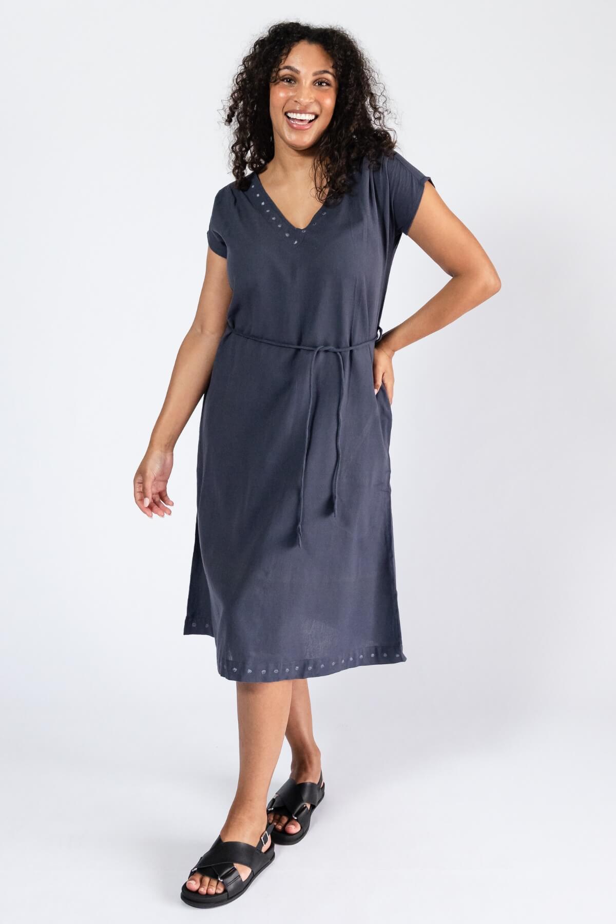 Surya Ethical Everyday Cotton 'Aurora' Dress - with side tie