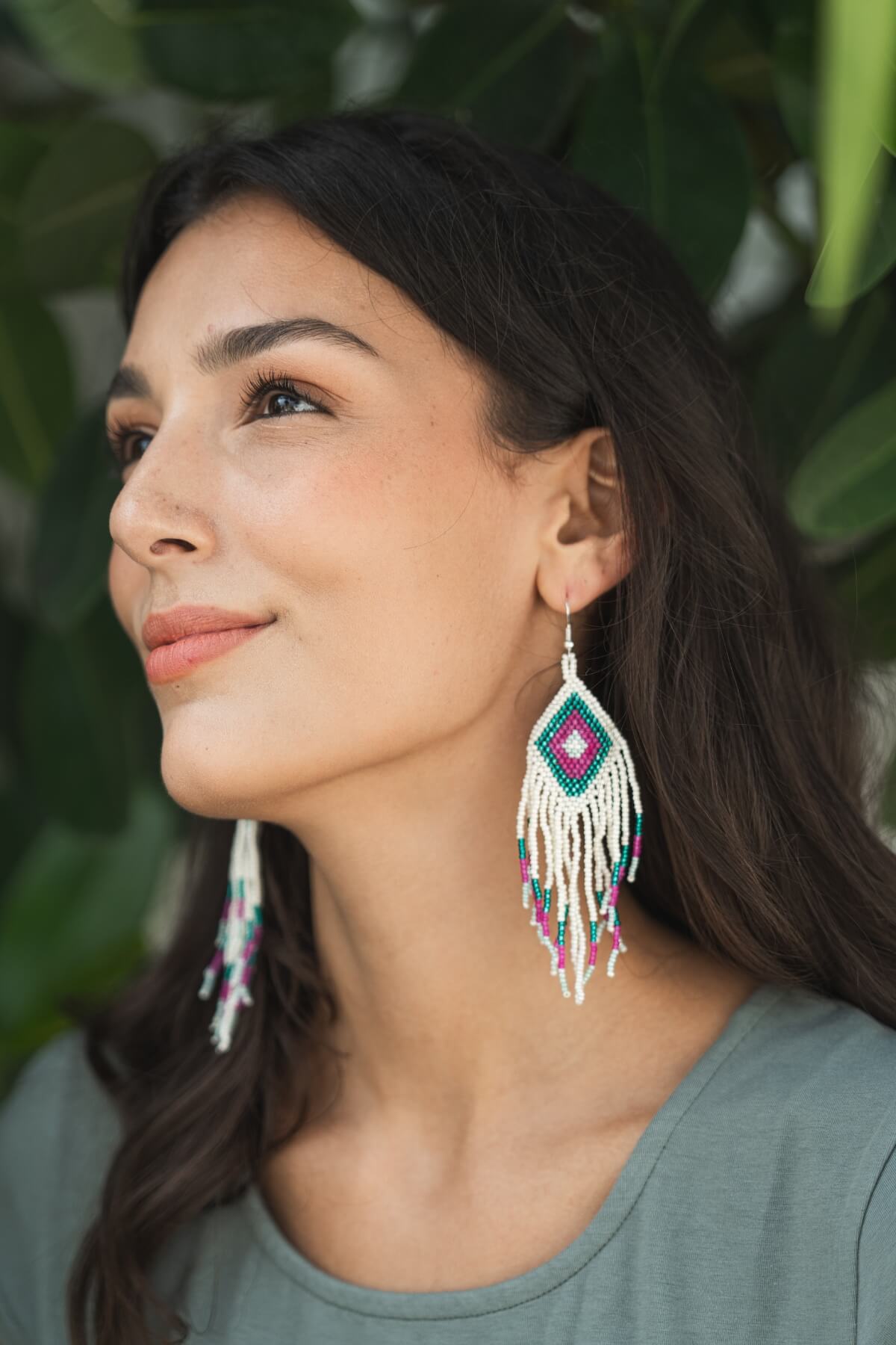 Surya Ethical Glass Bead Earrings made in Nepal