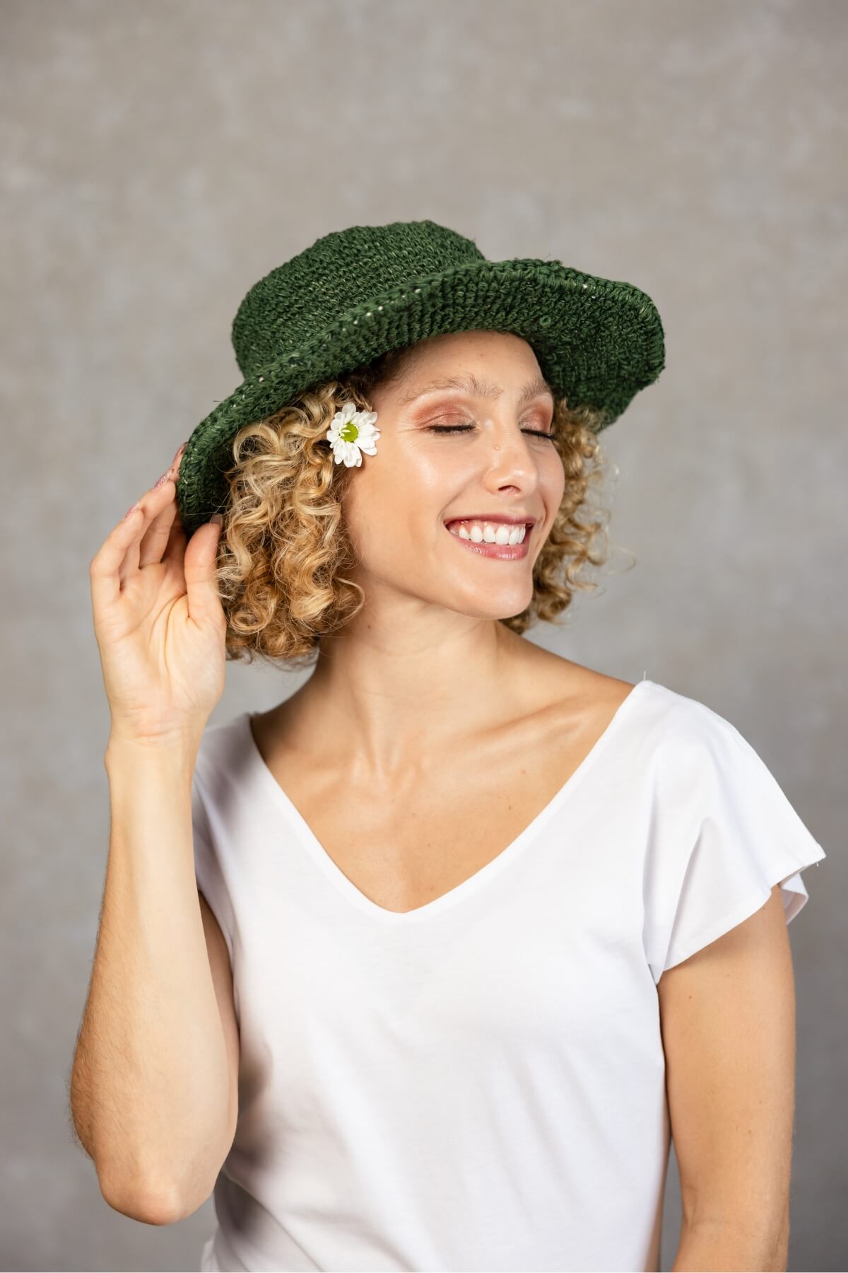 Surya Crochet Hemp Hat - Green